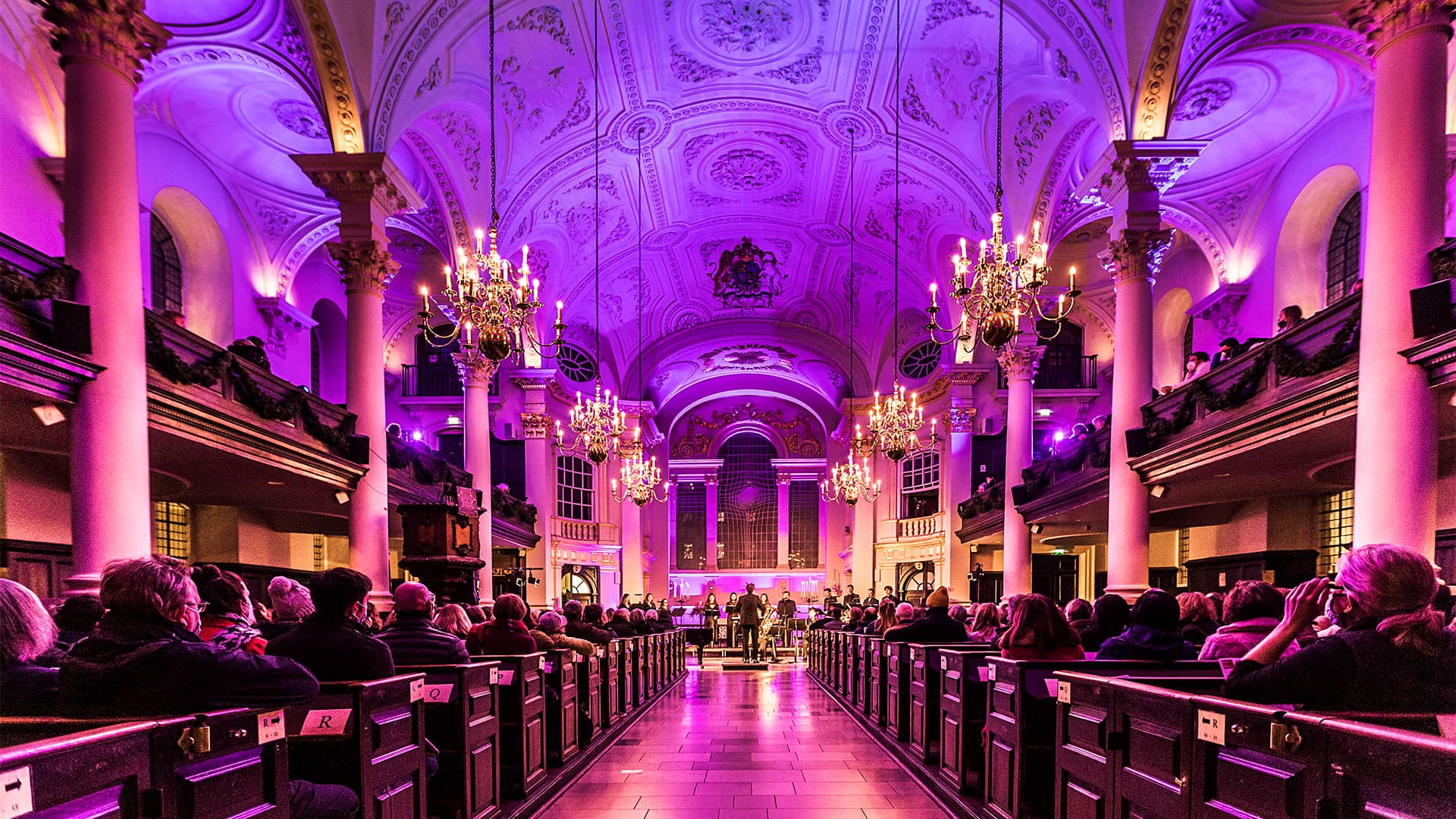 Interior of cathedral for the Candlelight London event
