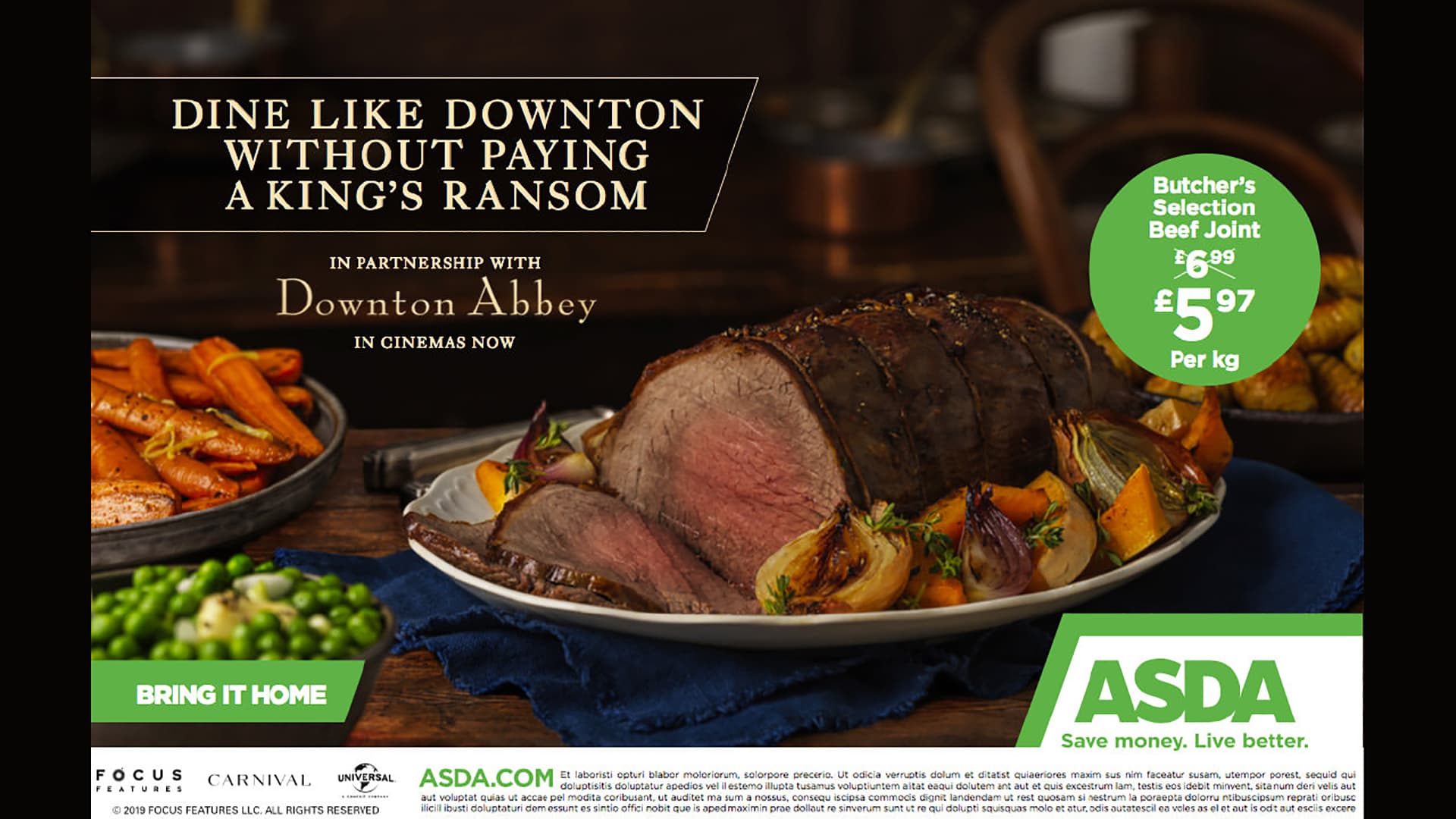 Downton Abbey and ASDA Roast promotional poster