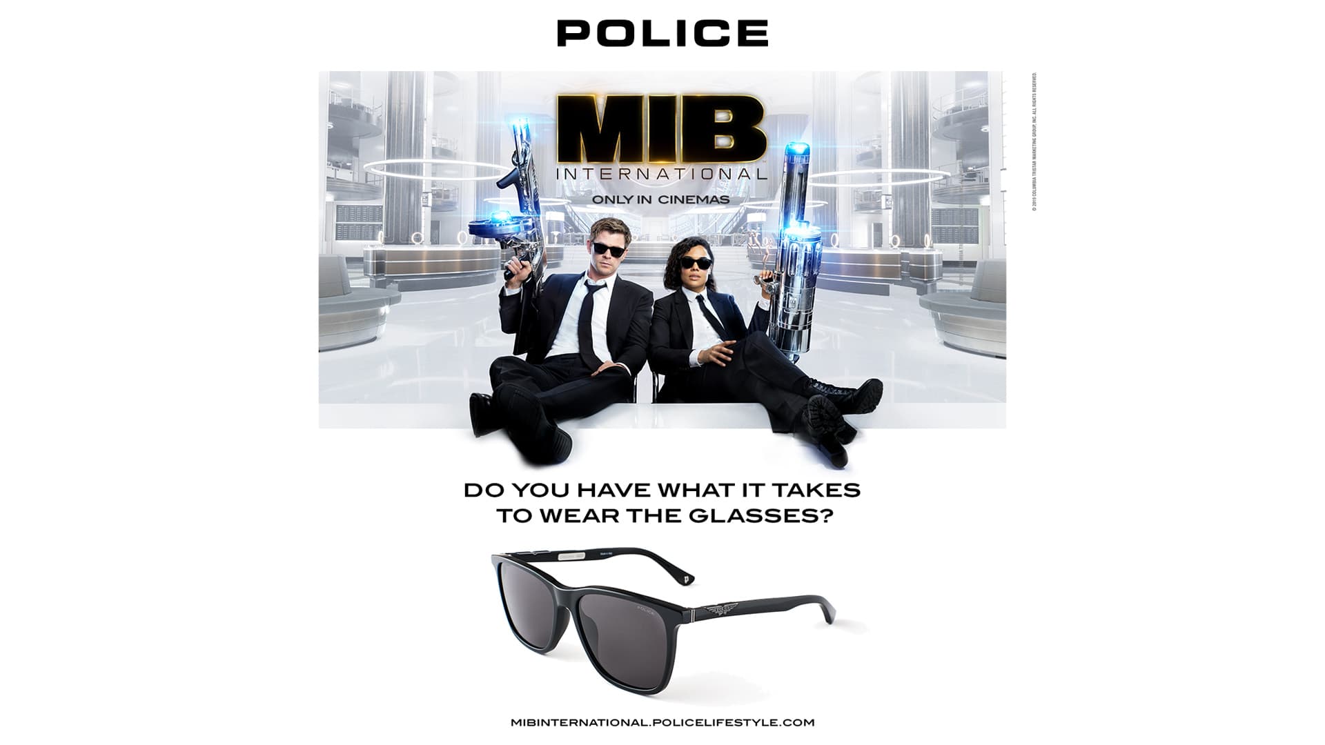Men in Black: International police sunglasses promotional poster