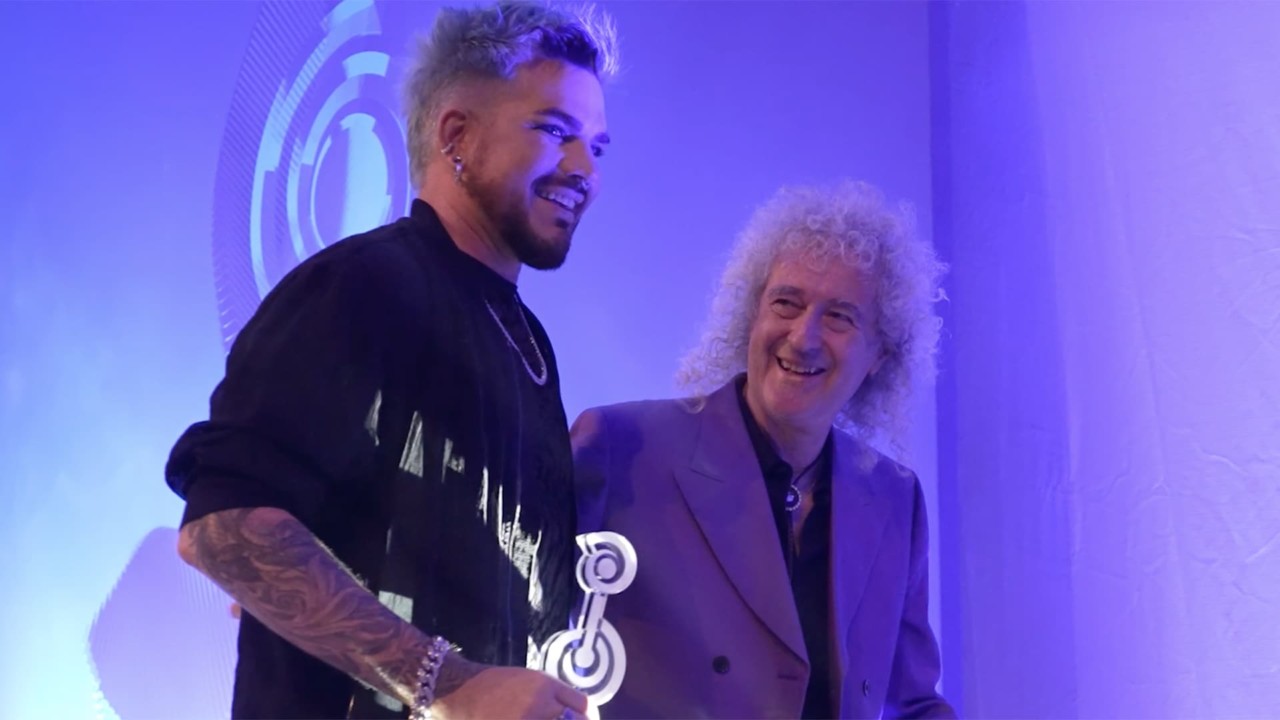 Silver Clef Award winner Adam Lambert with Brian May